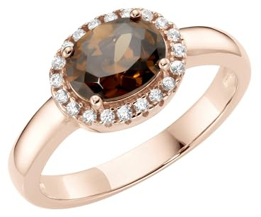 Smart Jewel Ring mit weißen und braunem Zirkonia, Silber 925