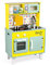 Janod - Grande Cuisine Enfant en Bois Happy Day - Équipée avec Frigo et Four Micro Ondes, Bruitage et Lumière - Imitation et Eveil - 7 Accessoires Inclus - Dès 3 ans, J06564, Bleu et Jaune