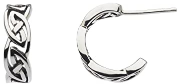 Heritage Sterling Silver Celtic Huggie Hoop Earrings, 6287HP