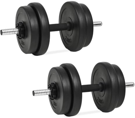 vidaXL Set Manubri 14 pz 20 kg Bilanciere Barre Acciaio Piastre Dischi di Peso