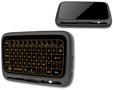 WSHA Mini Clavier sans Fil d'air De Souris Tactile Plein Écran De 2,4 Ghz Clavier QWERTY Touchpad avec Fonction De Rétro-Éclairage pour Smart TV PS3, Android TV Box Et Ordinateur Portable