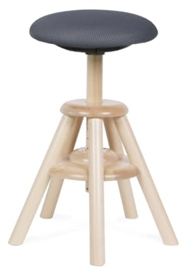 BALIMO Wood, Buchenholz - Bürohocker - ergonomischer Hocker - Sitzhocker mit Schwingeffekt - Bewegungshocker - Bewegungsstuhl - Rücken-Trainer - Dunkelgrau