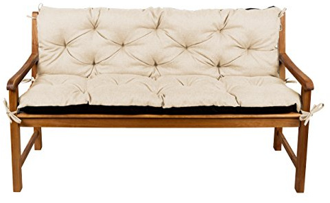 Gutekissen® Bankkissen, Sitzkissen, Rückenlehnen, Gartenkissen, Steppkissen, Doppelkissen, Sitzmöbel, Sitzbank-Kissen, Gartenschaukel, Gartenmöbel Law (160cmx50cmx50cm, Creme)