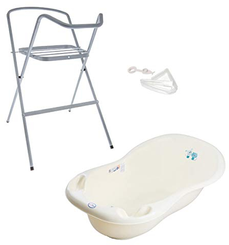 Baignoire bébé thermomètre Jaune Dog and Cat 102 cm + Pied + Tuyau