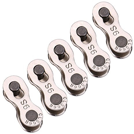 Bnineteenteam Kettenschloss Fahrradkette, 5 Paar Hochleistungs-Fahrrad-Schnellspanner-Ketten Master Link Magic Joint Connector für 8/9/10 Geschwindigkeit(9 Geschwindigkeit) Reiten