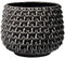 Bloomingville Blumentopf Pinecone Retro Übertopf Vintage Pflanztopf für Zimmerplanzen L (16,5 cm ø) Öffnung: 12 cm ø, schwarz, Keramik