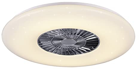 Ventilatore Soffitto Innovativo UE 5 ANNI GARANZIA Plafoniera Moderna Illuminazione LED Luce Dimmerabile effetto cielo stellato Vortice 3 Intensità Silenzioso Timer Istruzioni Italiano Ø 75 cm