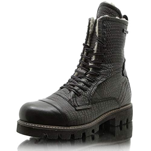 Yellow Cab Damen Military W Y28151 Leder Stiefel Biker Boots Schuh Black Schuhgröße 36