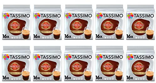 TASSIMO Marcilla Espresso Café es Cápsulas - Paquete de 10 (160 bebidas)