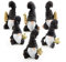Logbuch-Verlag 6 kleine Wichtel Nikolaus Santa Figuren schwarz weiß Gold Weihnachten Deko Geschenk 7 cm