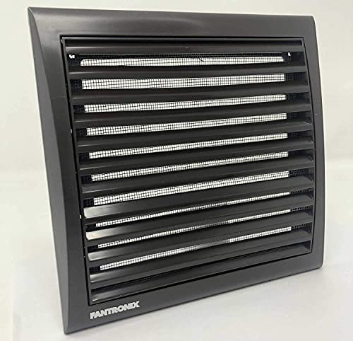 150 mm Square Brown Small Wall Vent Grille with Insect Screen Fly Mesh for Fresh Air Flow Outlet or Inlet Ventilation Louvre to Cover 5 and 6 inch Duct Pipe Outdoor External Grill