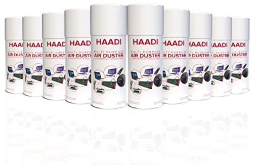 Air Duster Can Multi Purpose Spray Gun (Pack of 10) Invertible Compressed Gas Non-Contact Cleaner Portable Power Cleaner for Electronic Equipment & Difficult to Reach Areas-400 ml