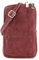 modamoda de T197 Damen Leder Handytasche 6,7 Zoll Umhängetasche handmade in Italy, Farbe:Bordeauxviolett Wildleder