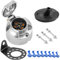 SPARKMOTO Impermeable Metal Enchufe Zócalo Remolque 7 Pines Hembra,Enchufe Remolque 7 Pines Hembra Aluminio,Conector Enchufe de Remolque 7 Polos Aluminio,con componentes de Montaje