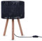Paco Home Tischlampe Nachttischlampe Schreibtischlampe Nachttisch Lampe Leselampe Lampenschirm Boho Deko Korb E27, Lampenart:Typ 4, Farbe:Schwarz