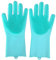 Geschirrspülschwamm-Handschuhe für die Küche, Silikon-Handschuhe, wiederverwendbare Gummi-Reinigungshandschuhe, Silikon-Geschirrspüler-Handschuh (grün)