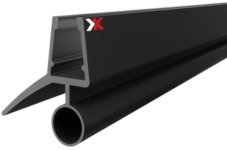 KRAUS Duschtürdichtung für 6-8mm Glas, 200cm, Schwarz, Qualitative Duschdichtung/Duschlippe als Duschdichtungen für Duschtüren, kombinierbar mit einer Schwallschutzleiste Dusche