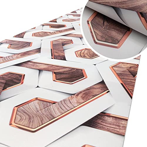 ANRO Küchenläufer Läufer Küchenteppich Flur Teppichläufer Polyester Abwaschbar Teppich Parket 3D Illusion 1000x51cm (10m)