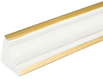 Melairya Deckenleisten selbstklebend, Dichtungs- und Zierleisten für Wandkanten, Schrankkanten, Abschlussleiste, Deckenkanten, Arbeitsplatten, Schälen und aufkleben (Color : White+Gold, Size : 10m)