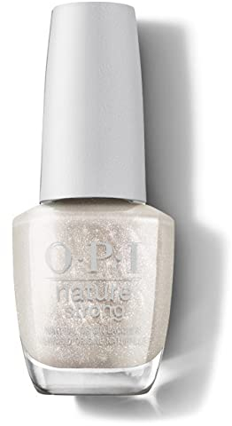 OPI Nature Strong Nagellack Glowing Places – langanhaltender Nagellack mit veganer, innovativer Formel mit natürlichen Inhaltsstoffen – für glänzende Nägel in Eisgrau-Metallic