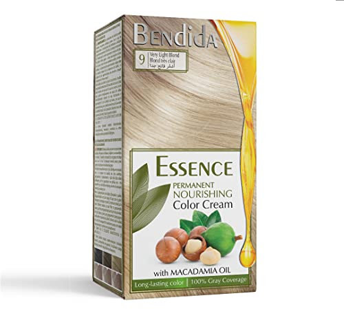 Bendida permanent haarfarbe,pflegende farbcrememit macadamiaöl,langanhaltende farbe 120ml (9 Sehr hellblond)