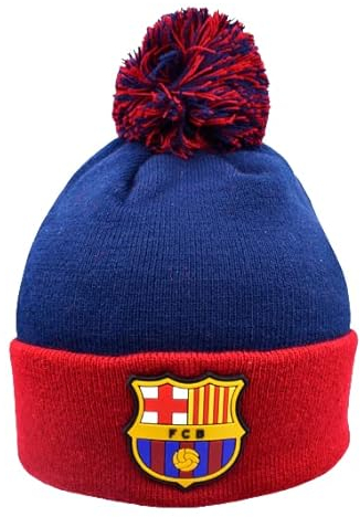 Champion's City Cappello invernale adulto - Calcio Club Barcelona - Cappello con pompon, blu