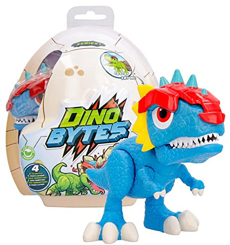 DINOBYTES Dilo | Figura de acción Dinosaurio articulado con Casco y Funciones de Batalla niños y niñas +3 Años