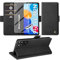 Handyhülle für Xiaomi Redmi Note 11 Pro Hülle mit Schutzfolie, Standfunktion Kartenfach Wallet Premium Leder Schutzhülle Note 11 Pro Flip Case Stoßfeste Klapphülle Note 11 Pro 6.67 Zoll (Schwarz)