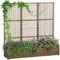 Outsunny Jardinière avec Treillis jardinière sur Pied Support pour Plantes avec Treillis bac à Fleurs rectangulaire en résine tressée PE et Acier dim. 103L x 29l x 103H cm Marron