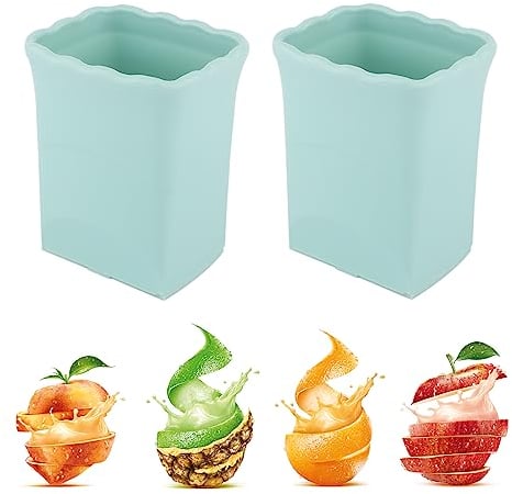 Luter 2pcs Cup Slicer, Multifunctional Stainless Steel Fruit and Vegetable Slicer Quickly Make Salad Kitchen Gadgets Egg Cutter Handheld for Strawberry Banana Fresh Platter Making(Green) (E35087)