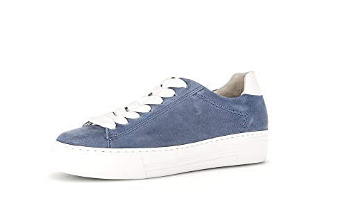 Gabor Damen Low-Top Sneaker, Frauen Halbschuhe,Leichte Mehrweite (G),Turnschuhe,Laufschuhe,schnürschuhe,schnürer,Heaven/Weiss,40.5 EU / 7 UK