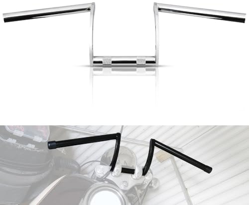 WOWTK 25mm 1 Z Bars Handlebar fits for Drag Bar Drag Custom Bobber Chopper Cruisers Softail Dyna Sportster,Chrome
