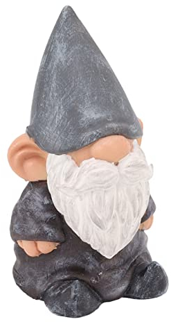 Miokycl Gartenzwerg, Kunstharzstruktur, Stabiler Boden, Zwergfigur Im Retro-Stil Terrassen- und Veranda-Dekorationen (Spitzkopf braun)