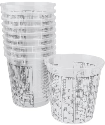 Mischbecher Sets Rührbecher Messbecher aus Kunststoff für Epoxidharze, Farben, Polyesterharze, Lacke, Flüssigkeiten, Mischbecher:1200ml (10 Stück)
