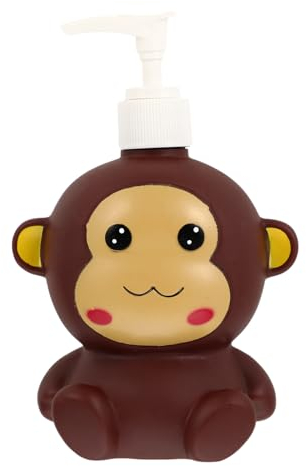 MAGICLULU 1pc Adorable Monkey Lotion Dispenser Bottle Cartoon Press Pump for Shampoo Shower Gel and Lotion Bathroom Accessory and Adults