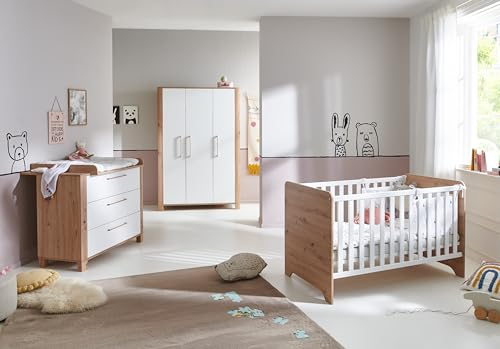 Arthur Berndt Babyzimmer Set Marlon 3. teilig Kleiderschrank Bett Wickelkommode