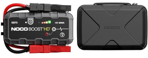 NOCO Boost HD GB70 2000A UltraSafe Car Jump Starter, Jump Starter Power Pack, 12V Battery Booster & GBC104 Boost X EVA Protection Case for GBX155 UltraSafe Lithium Jump Starters