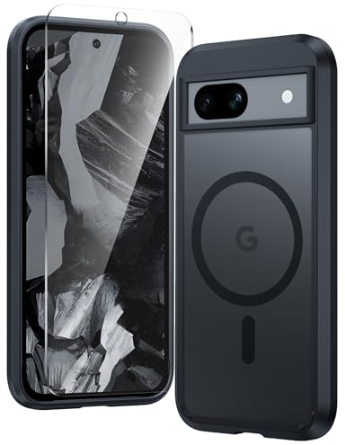 FNTCASE für Google Pixel 8A Hülle: Matt Magnetisch Handyhülle Stoßfest Militärstandard FallSchutz Hüllen, Mattierte Durchscheinende Rückseite Schutzhülle, Anti-Fingerabdruck