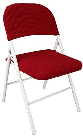 IGTOPS Stuhlhussen,Stretch Stuhlbezug,Klappstuhlbezug,Samt Klappstuhl SlipcoversAbnehmbar Waschbar Spannbezug für Esszimmerstühle Hochzeit Büro Bankette Partys Deko,Universal (1, Rot)