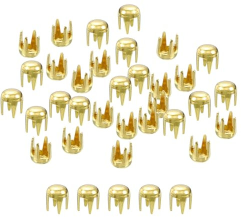 sourcing map 160 remaches redondos dorados de 2 mm, tachuelas de latón de 2 mm, puntas de clavo, punk, rock, cuentas de garra para bricolaje, ropa, cinturón, bolsa, zapatos, pulsera, cuero y