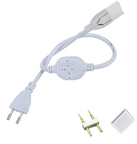 FOLGEMIR 220V Cable de alimentación Enchufe - Enchufe de 2 PIN - Distancia de aguja 13 mm - Enchufe estándar de la EU - Cable de alimentación de repuesto para tira de led 2835/5630/5730