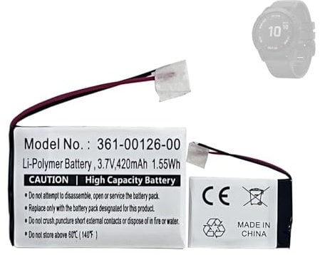 HIGHAKKU Ersatzakku 361-00126-00 kompatibel mit Gar-min Fenix 6X, Fenix 6X Pro Solar, Tactix Delta Smartwatch Watch Fitness Bracelet 010-02357-00 Replacement Battery