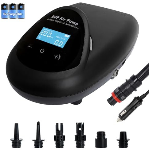 TONSIM 20PSI Kabellose SUP-Pumpe, Akku-Luftpumpe mit 15000mAh, Hochdruck-Zweistufige Inflation & Auto-Abschaltung, Kompakte Pumpe für Paddelbretter, Kajaks & Camping