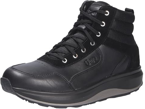 Joya Dublin Black Women Stiefelette, Premium-Glatt- und Velourleder, Wave-Sohle, Kategorie Emotion JY073A Schwarz