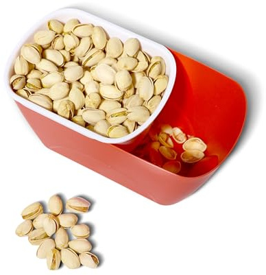 FAQQI Cuenco de pistacho de doble capa con almacenamiento de conchas, plato de servir aperitivos de nueces para maní, cuenco de nueces para aperitivos, semillas de girasol y dulces, ideal para fiestas