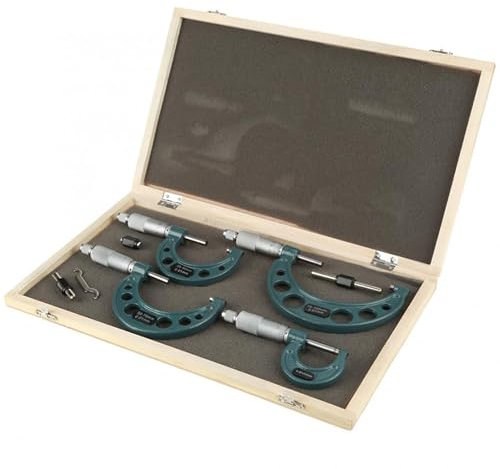 Mikrometer-Set 0-100 Mm, 4-teilig, mit Koffer-Messwerkzeug für Profis