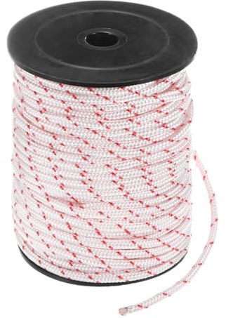 M METERXITY Corde De Lanceur Recul Corde De Tirage 3.5mm 30m Corde De Demarrage Nylon Corde De Tirage Corde De Demarrage Pour Mower/Chainsaw/Trimmer/Brush Cutter [White Red]