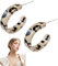 TPZORJX 1 Paar Leopard Hoop Drop Ohrringe Schildpatt Acryl Ohrringe Leichtes Geometrisches Kreis Harz Ohrringe Gesprenkelt Angabe Prom Offene Reifen Baumeln Ohrstecker Ohrringe Schmuck Für Frauen