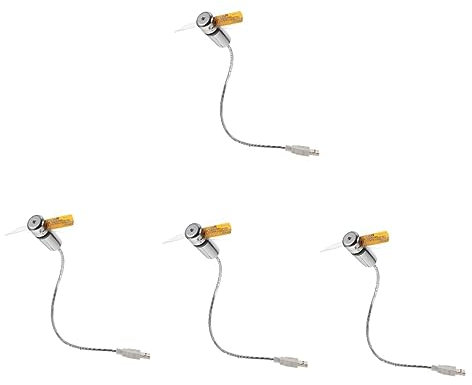 Angoily 4 Pièces ventilateur USB ventilateur de climatiseur portatif Chauffage air de table usb s d'ordinateur horloge informatique aluminium Silver