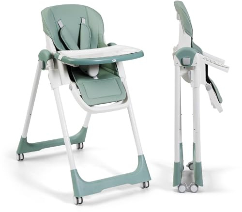 MS BabyWorld – Seggiolone Pappa Evolutivo Tasty | 7 Posizioni di Altezza e 3 di Reclinazione | Vassoio Estraibile e Poggiapiedi Regolabile | Portatile, Pieghevole, Fino a 3 anni